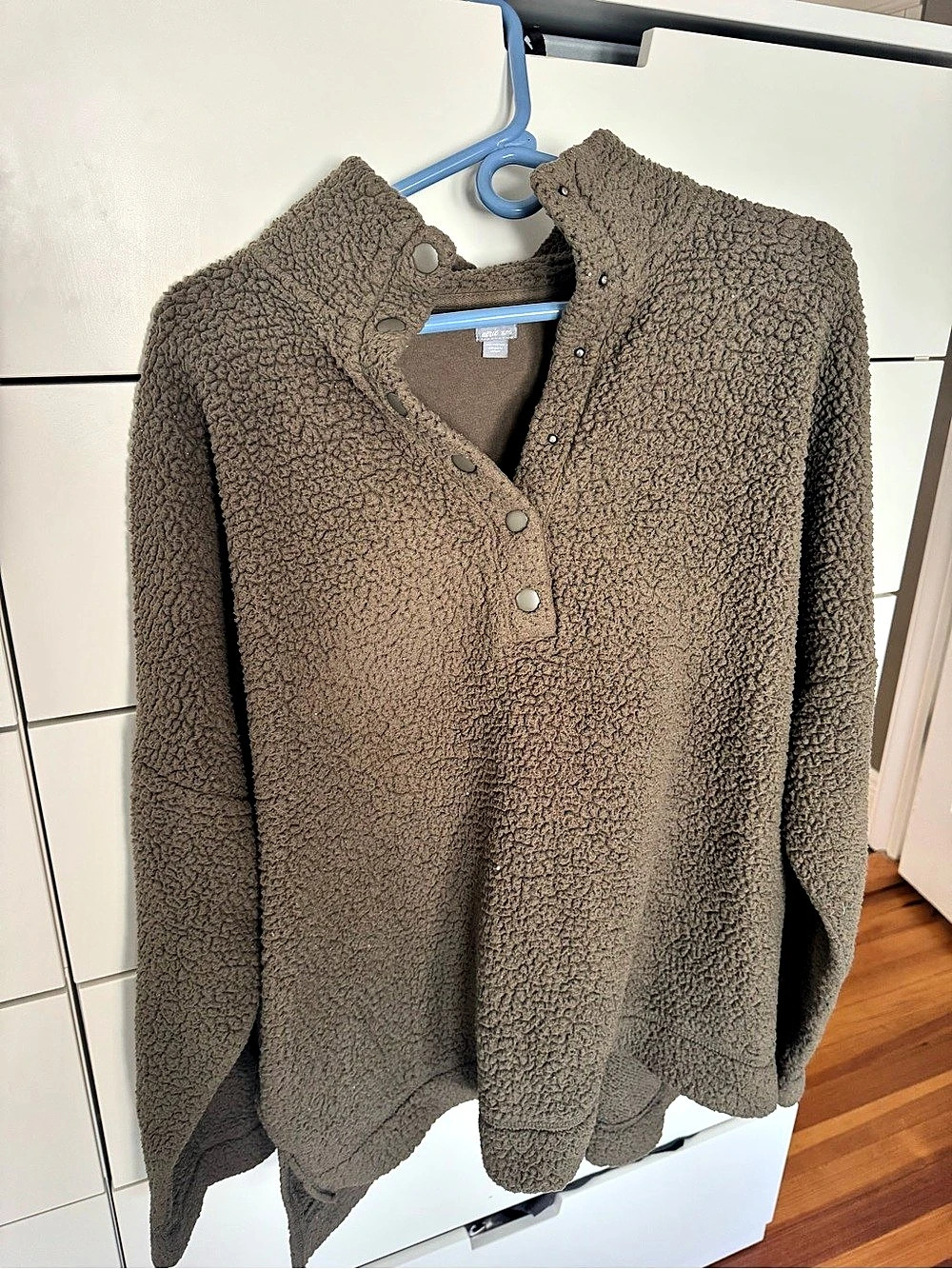 aerie Teddy Fleece Jacket in green Size XL